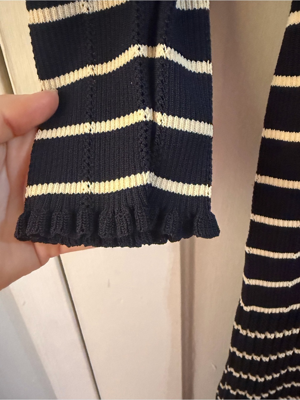 Cara Cara Marina Stripe Long Sleeve Midi Sweater Dress M - Picture 9 of 14